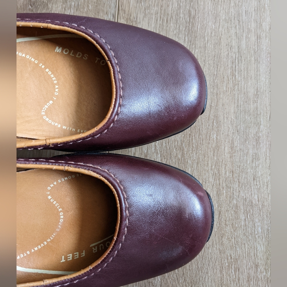 Aura Z7 Leather Shoes Burgundy Ballet shoes women's Size 9.5 - Picture 10 of 13